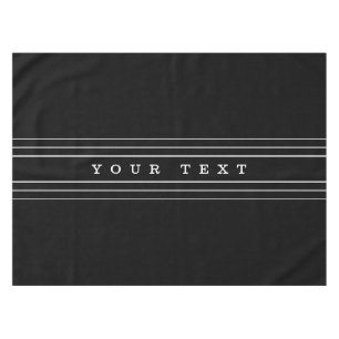 Your Custom Text & Modern Stripes Black & White Tablecloth