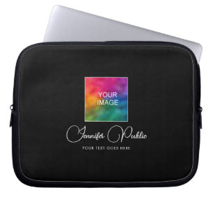 Your Custom Text Name Image Typography Script Laptop Sleeve