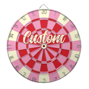 Your Custom Text on Vintage Pink And Red Design Dartboard
