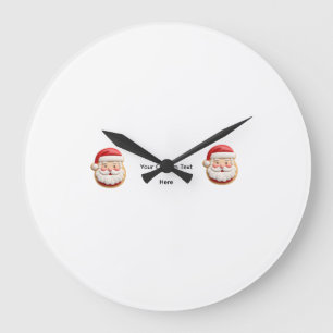 Your Custom Text Santa Cookie Christmas Large Clock