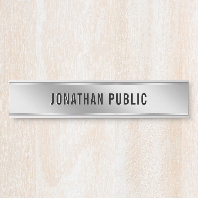 Your Custom Text Silver House Create Your Own Door Sign (Front)