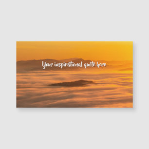 Your custom text sunrise above foggy landscape