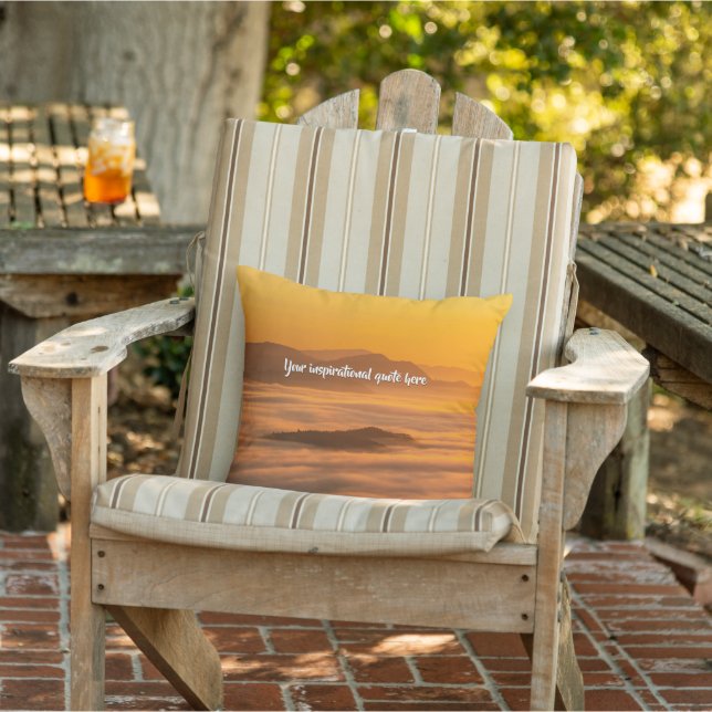 Your custom text sunrise above foggy landscape cushion (Chair)