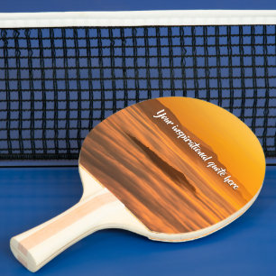 Your custom text sunrise above foggy landscape ping pong paddle