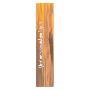 Your custom text sunrise above foggy landscape short table runner