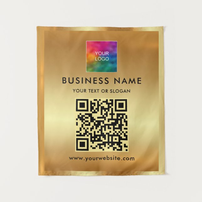 Your Custom Text Upload Business Logo Backdrop Tapestry (Front)