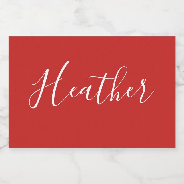 Your Custom White Script on Red Food Label (Single Label)