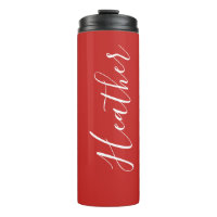 Your Custom White Script on Red