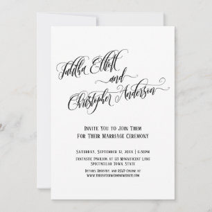 Your Customised Names in Elaborate Script Wedding Invitation