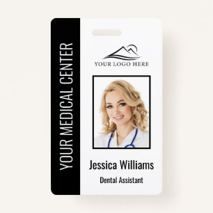 Your Dentist Office Logo Employee Photo ID Black ID Badge