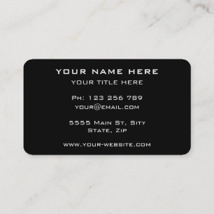 Your Design Black Business Card Example with Logo