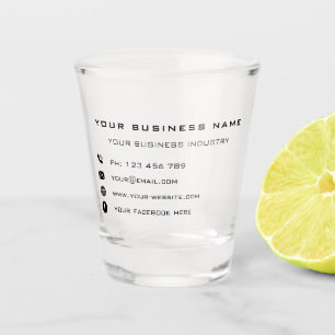 Your Design Branded Business Shot Glass Example