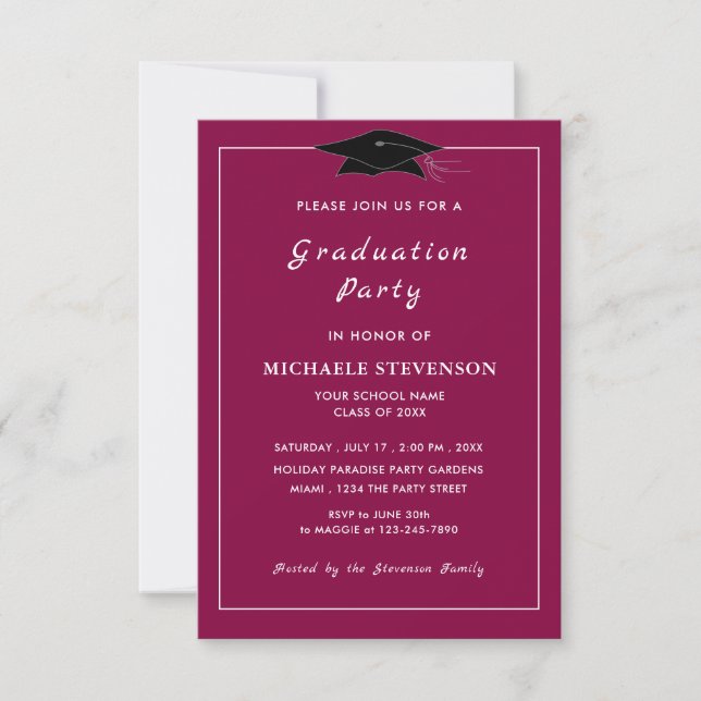 Your Design Colour Graduation Invitation Example (Front)