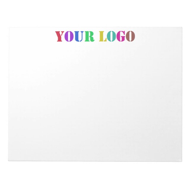 Your Design Company Logo Business Notepad Example (Front)