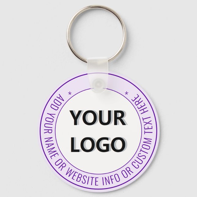 Your Design Company Logo Text Keychain Template (Front)