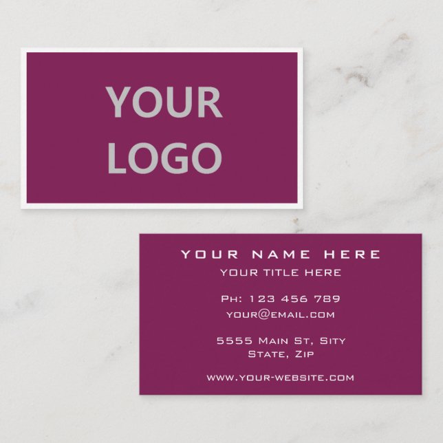 Your Design Custom Colour Business Card Template (Front/Back)