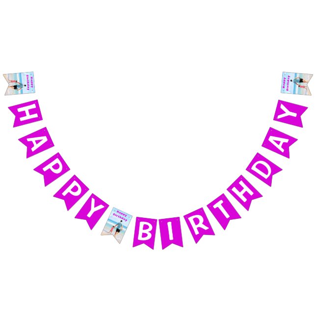 Your Design Custom Photo Birthday Flags Template (All)