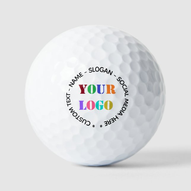 Your Design Logo Text Stamps Golf Balls Template (Front)