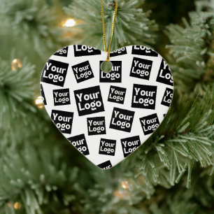 Your Design or Business Logo   Random Placement Ceramic Ornament