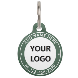 Your Design Pet ID Tag Logo or Photo Custom Text