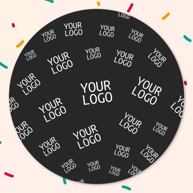 Your Design, Photo or Business Logo Randomly Tiled Classic Round Sticker (Creator Uploaded)