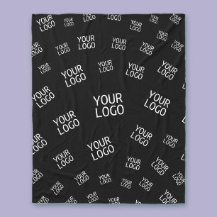 Your Design, Photo or Business Logo Randomly Tiled Fleece Blanket
