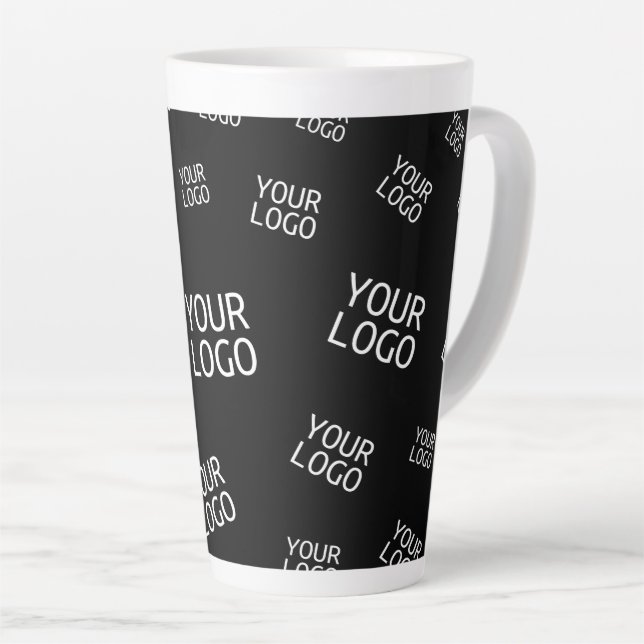 Your Design, Photo or Business Logo Randomly Tiled Latte Mug (Right Angle)