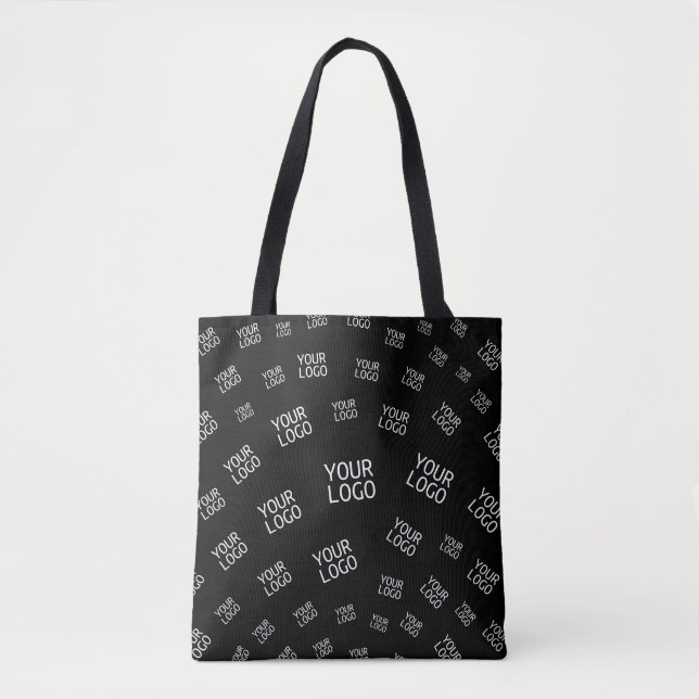 Your Design, Photo or Business Logo Randomly Tiled Tote Bag (Front)