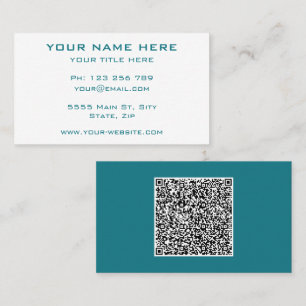 Your Design QR Code Business Card Custom Colour