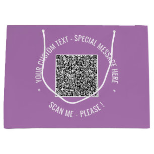 Your Design QR Code Gift Bag Example Custom Text