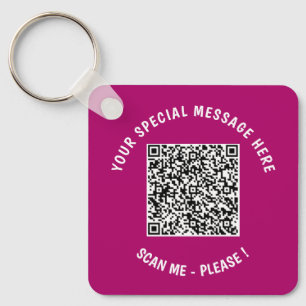 Your Design QR Code Keychain Example Custom Text