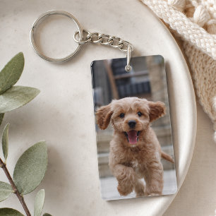 Your Dog 2 Photo Upload Cute Pet Picture Key Ring