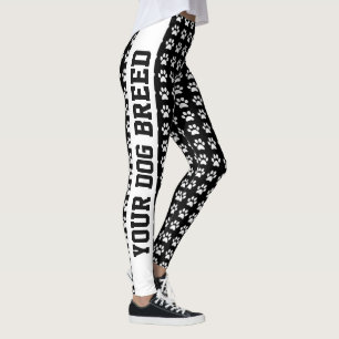 Your Dog Breed and Paws Personalise Text and Leggings
