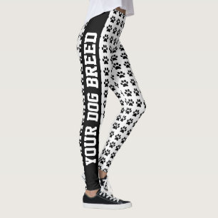 Your Dog Breed and Paws Personalise Text and Leggings