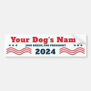 Your Dog for President 2024 Funny Patriotic Bumper Sticker
