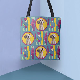 Your Dog on Modern Abstract Pattern Tote Bag