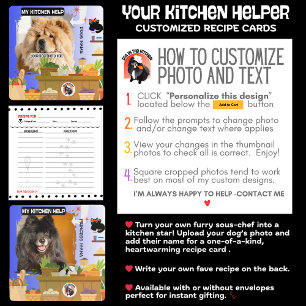 YOUR DOG-RECIPE CARD customise photo and name