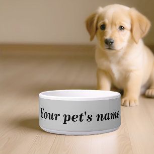 Your Dog’s Name With Grey Background on Pet Bowl