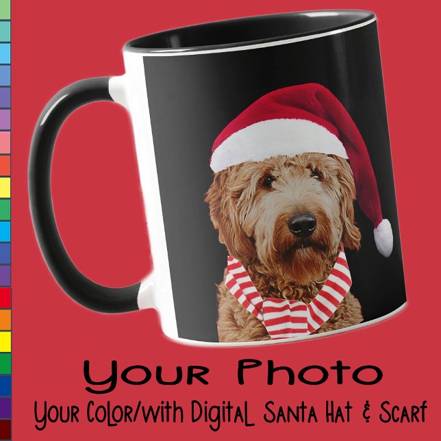Your Dog Santa Hat Photo Custom Colour Gift Mum  Mug (Creator Uploaded)