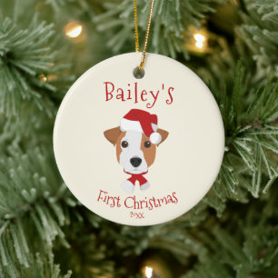 Your Dog's First Christmas - Cute Jack Russell Ceramic Ornament