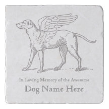 Your Dog's Name on Memorial Angel Dog Stone