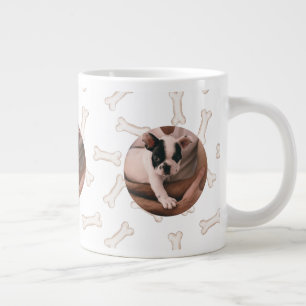 Your Dog's Photo Three Frame Dog Bone Theme Large Coffee Mug