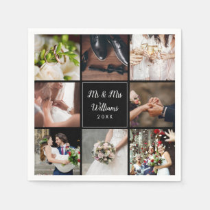 Your Eight Favourite Wedding Photos Collage Napkin
