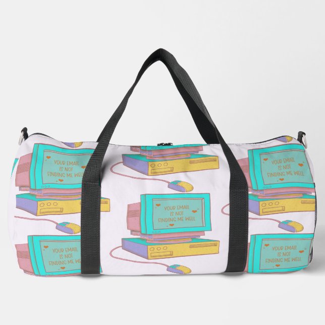 Your Email Is Not Finding Me Well Funny Retro Duffle Bag (Front)