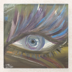 your eye is the mirror of your soul glass coaster