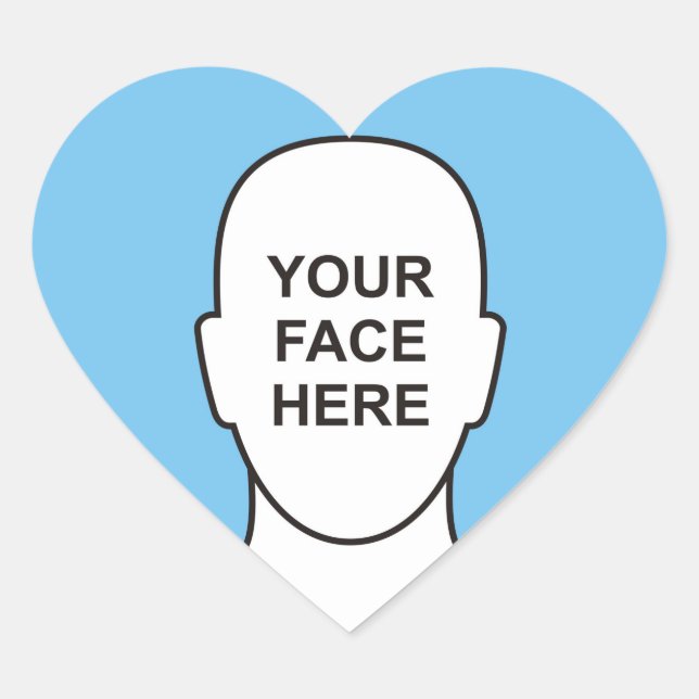 Your Face in Heart Sticker (Front)