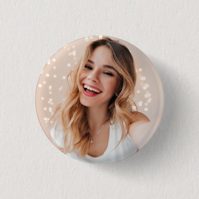 Your face on a birthday 3 cm round badge (Front)