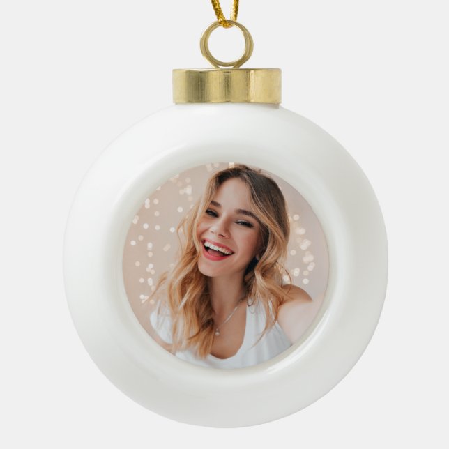 Your face on a birthday ceramic ball christmas ornament (Front)