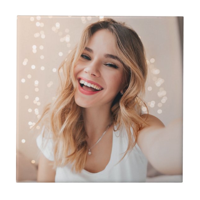 Your face on a birthday ceramic tile (Front)