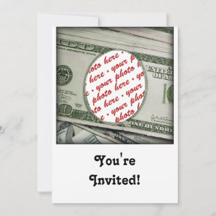 Your Face on the $100 Bill! Add-A-Photo Invitation